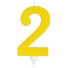 Vela 2 Amarelo Glitter Grande